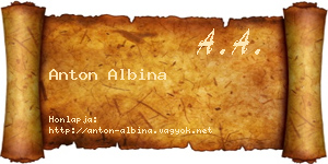 Anton Albina névjegykártya